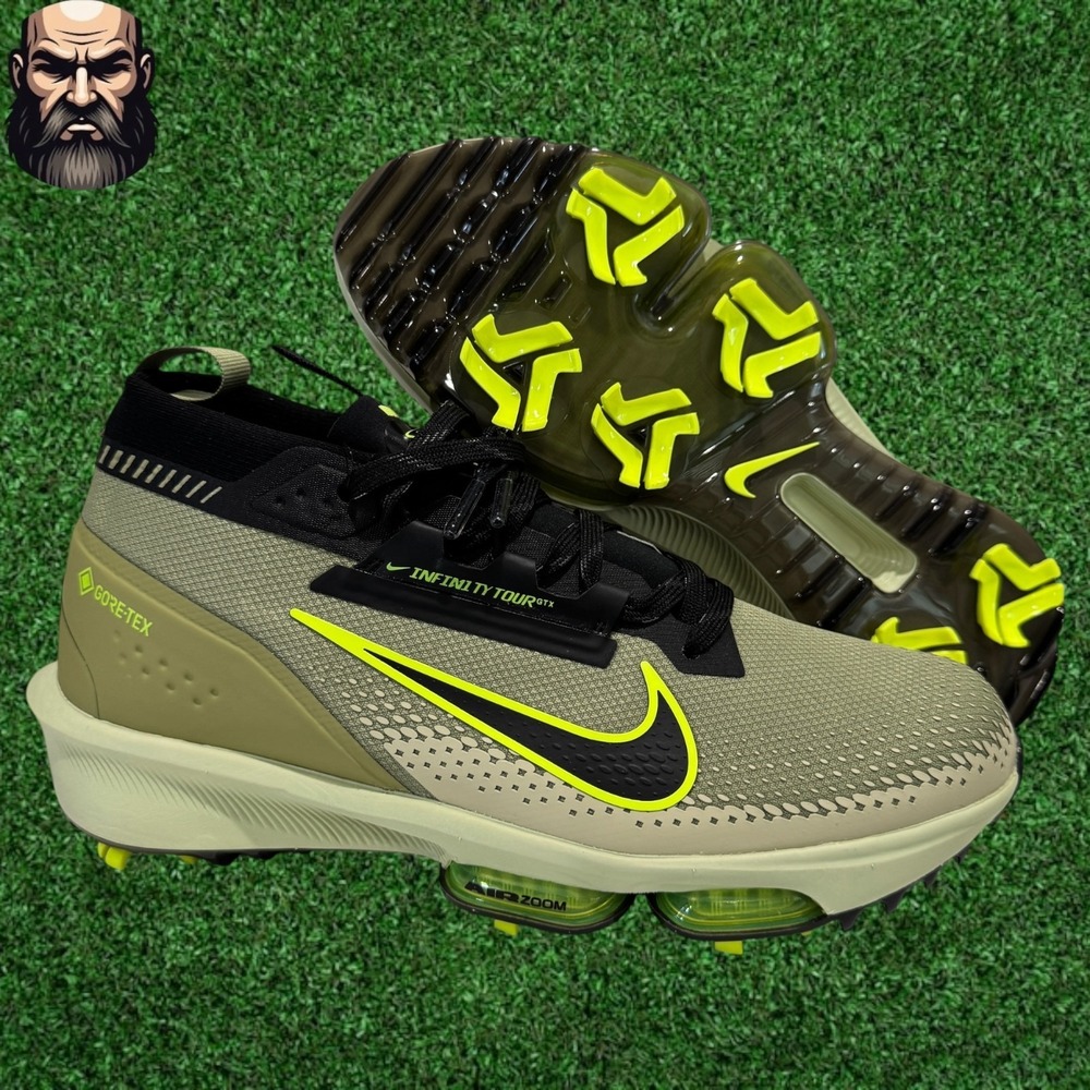Nike Infinity Tour Next% 2 GTX‎ Olive Green Golf Shoes FV4897-300 Men's Size 9